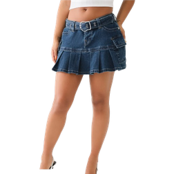 True Religion Belted Denim Cargo Skirt - La Serena