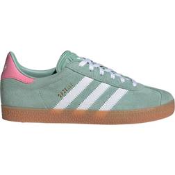 Adidas Junior Gazelle Shoes - Hazy Green/Cloud White/Bliss Pink