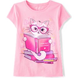 The Children's Place Girl's Cat Book Graphic Tee - Luau