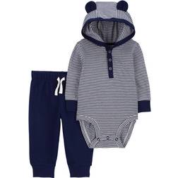 Carter's Baby's Hooded Bodysuit Pant Set 2-piece - Navy