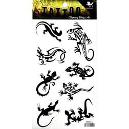 PP Tattoo 1 Sheet Black Lizard Gekko Salamander Temporary Tattoo