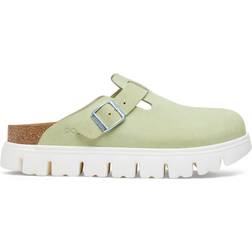 Birkenstock Boston Chunky Suede Leather - Faded Lime