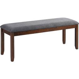 Costway Upholstered Entryway Footstool Grey/Brown Settee Bench 47.5x19.5"