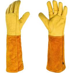 Gdzzrx Thick Cowhide Leather Work Garden Gloves