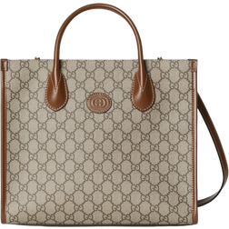 Gucci Supreme Small Tote Bag - Beige/Ebony