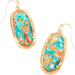 Kendra Scott Elle Etch Frame Drop Earrings - Gold/Multicolour