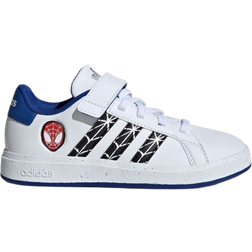 Adidas Kid's Marvels Spider-Man Grand Court Shoes - Cloud White/Core Black/Royal Blue