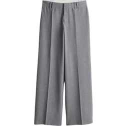 H&M Women's Wide Tailored Trouser - Gray Mottled