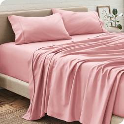 Bare Home Double Brushed Bed Sheet Pink (243.8x205.7)