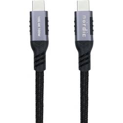Nordic USBC-N1372 100W 10Gbps 4K60Hz 3.2 Gen2 USB C - USB C M-M 1m
