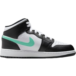 Nike Air Jordan 1 Mid GS - White/Black/Green Glow