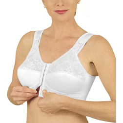 Jodee Front Hook Mastectomy Comfort Plus Bra - White