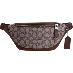 Coach Warren Mini Belt Bag In Signature Jacquard - Sv/Oak/Maple