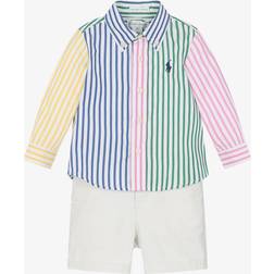 Polo Ralph Lauren Colourblock Stripe Cotton Shorts Set - Multicolor