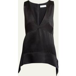 Proenza Schouler Liz Plunging Sleeveless Satin Top