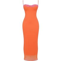 House of CB Aiza Maxi Dress - Flame Orange