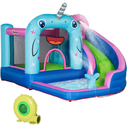 OutSunny 5-in-1 Inflatable Water Slide Narwhal