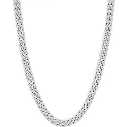 GLD Signature Cuban Chain Necklace 6mm - White Gold
