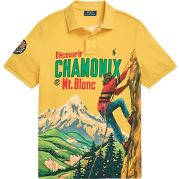 Polo Ralph Lauren Classic Fit Mesh Graphic Polo Shirt - Canary Yellow Poster Prin