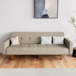 Chevni Couch Loveseat Sleeper Futon Beige Sofa 66.9" 2 Seater