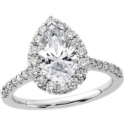 Gem & Harmony Lab-Grown Pear Engagement Ring - White Gold/Diamonds