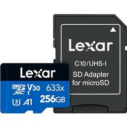 LEXAR High Performance microSDXC Class 10 UHS-I U3 V30 A1 95/45MB/s 256GB +Adapter (633x)