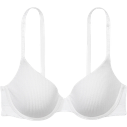 Victoria's Secret Pink The T-shirt Lightly Lined Pointelle Demi Bra - VS White