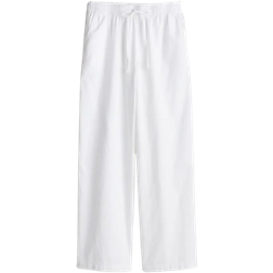 H&M Linen Blend Trousers - White