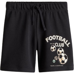 H&M Kid's Printed Sweatshorts - Black/Football Club (1228402009)