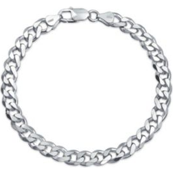 Bling Jewelry Big Thick Solid Heavy Miami Cuban Curb Link Bracelet 8mm - Silver