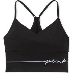 PINK Seamless Longline Sports Bra - Pure Black