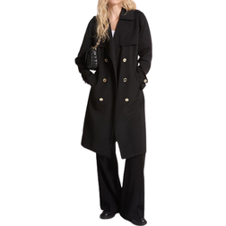 Michael Kors Draped Woven Trench Coat - Black