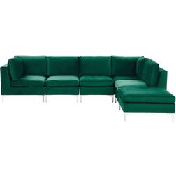 Beliani Evja Velvet/Green Sofa 340cm 6Stk. 5-Sitzer