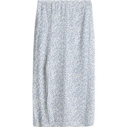H&M Crepe Skirt - White/Blue Floral