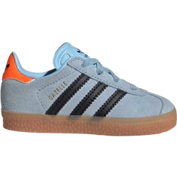 Adidas Infant Gazelle Comfort Closure Elastic Laces Shoes - Clear Sky/Core Black/Solar Orange