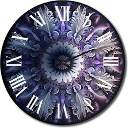 Design Art Cosmic Mandala In Mystical Purple Wall Clock 36"