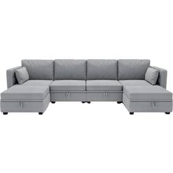 Olela Modular Sectional Gray Sofa 110.2" 6pcs 6 Seater