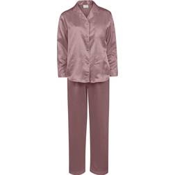 Lady Avenue Satin Long Sleeve Pyjamas - Winter Rose