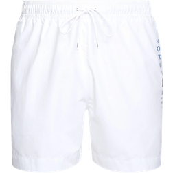 Tommy Hilfiger Original Logo Mid Length Swim Shorts - Th Optic White