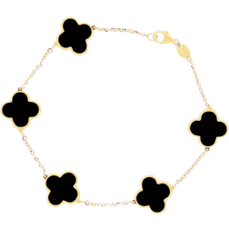 The Lovery Clover Bracelet Large - Gold/Onyx
