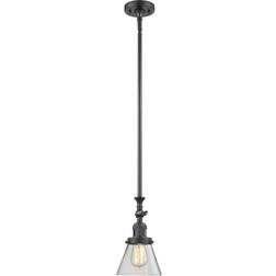 Innovations Lighting Small Cone 206-OB-G62 Oiled Rubbed Bronze/Clear Pendant Lamp 6"