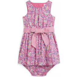 Polo Ralph Lauren Poplin Dress & Bloomer - Palais Floral Hot Pink