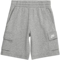 Nike Big Kid's Sportswear Club Fleece Cargo Shorts - Dark Grey Heather/Base Grey/White