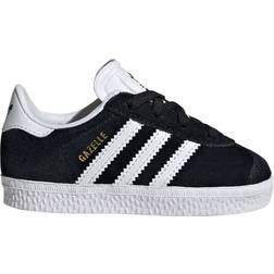 Adidas Gazelle Comfort Closure Elastic Laces Shoes - Core Black/Cloud White/Cloud White