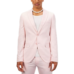 boohooMAN Skinny Single Breasted Linen Suit Jacket - Light Pink