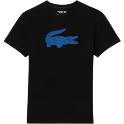 Lacoste Men's Ultra Dry Logo Sport T- Shirt - Black/Blue