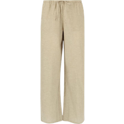 Gina Tricot Linen Blend Trousers - Beige