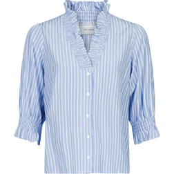 Neo Noir Briony Wide Stripe Blouse - Light Blue