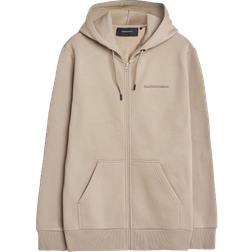 Peak Performance Original Logo Full Zip Hoodie Avid Beige