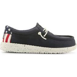 Hey Dude kid's Wally Slip On Shoes - Navy/White